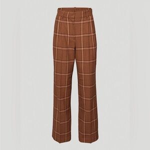 Aritzia Wilfred Effortless Straight Wide Plaid Flannel Trouser
